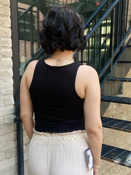 Charlotte Black Double Layered Tank Top