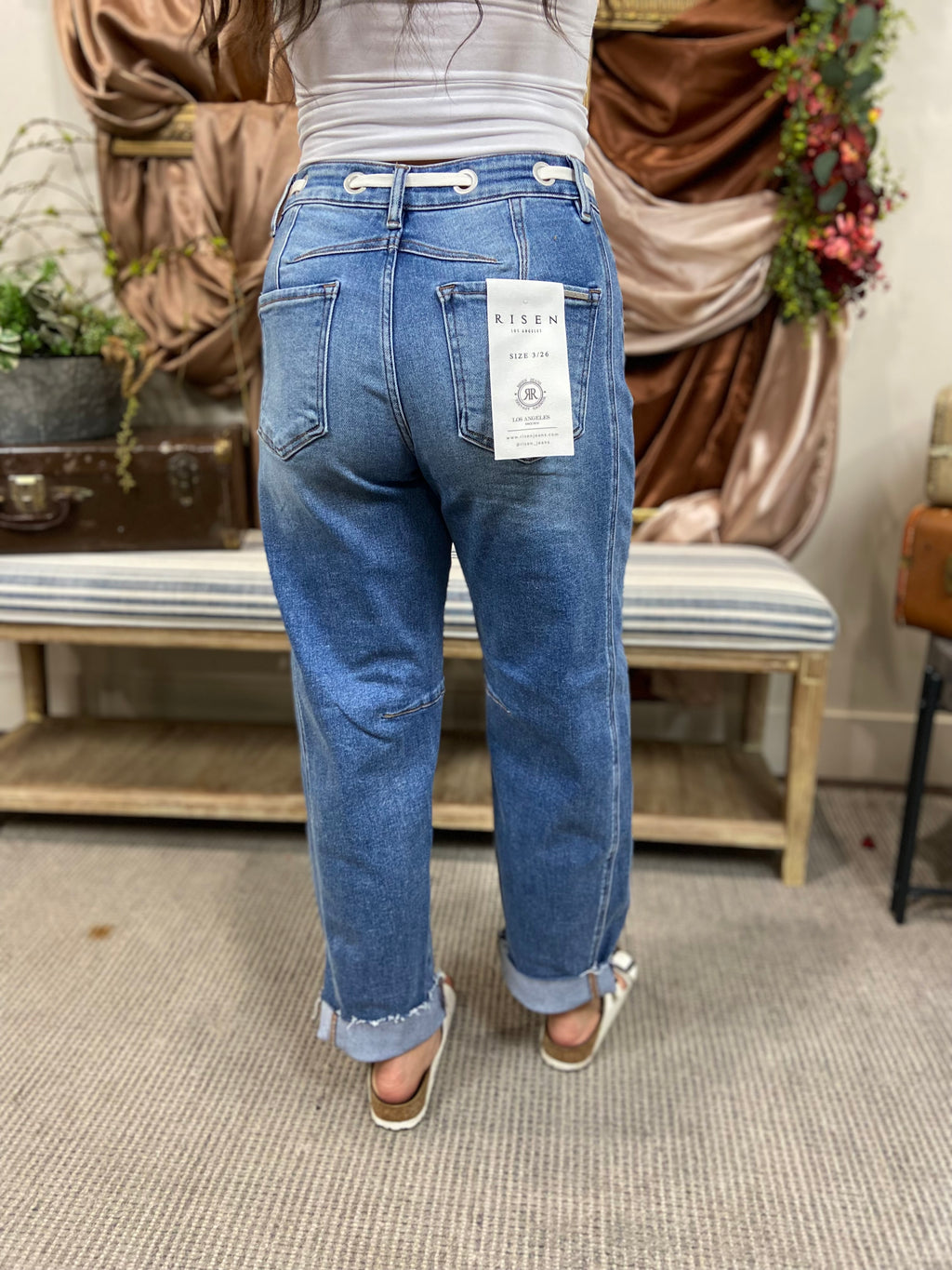 Katy Medium Barrel Drawstring Jeans