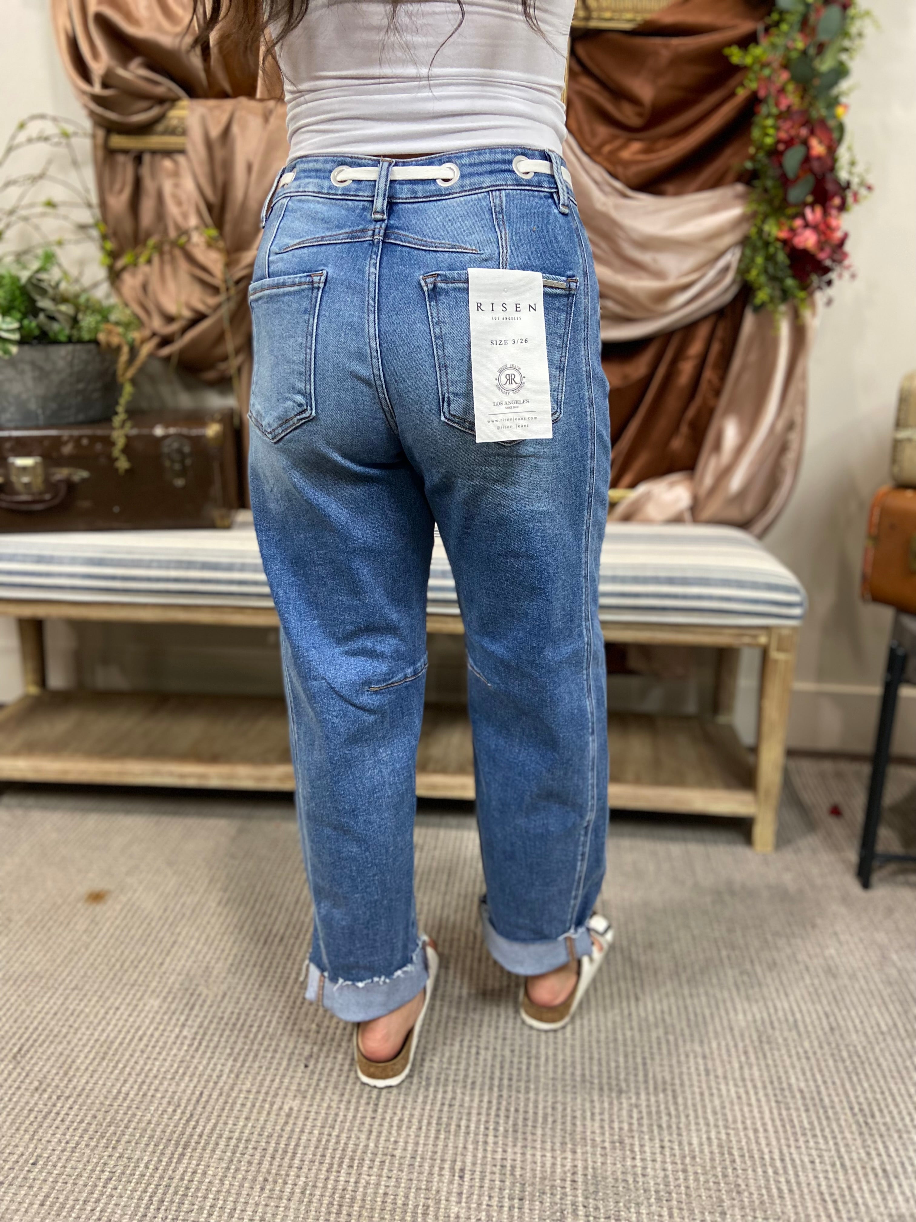 Katy Medium Barrel Drawstring Jeans