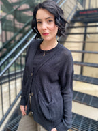 Allisa Black Button Down Cardigan