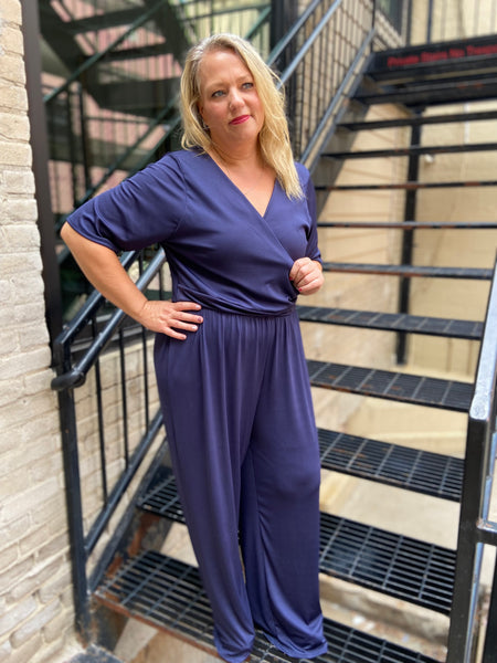 Catalina Navy Plus Size Jumpsuit