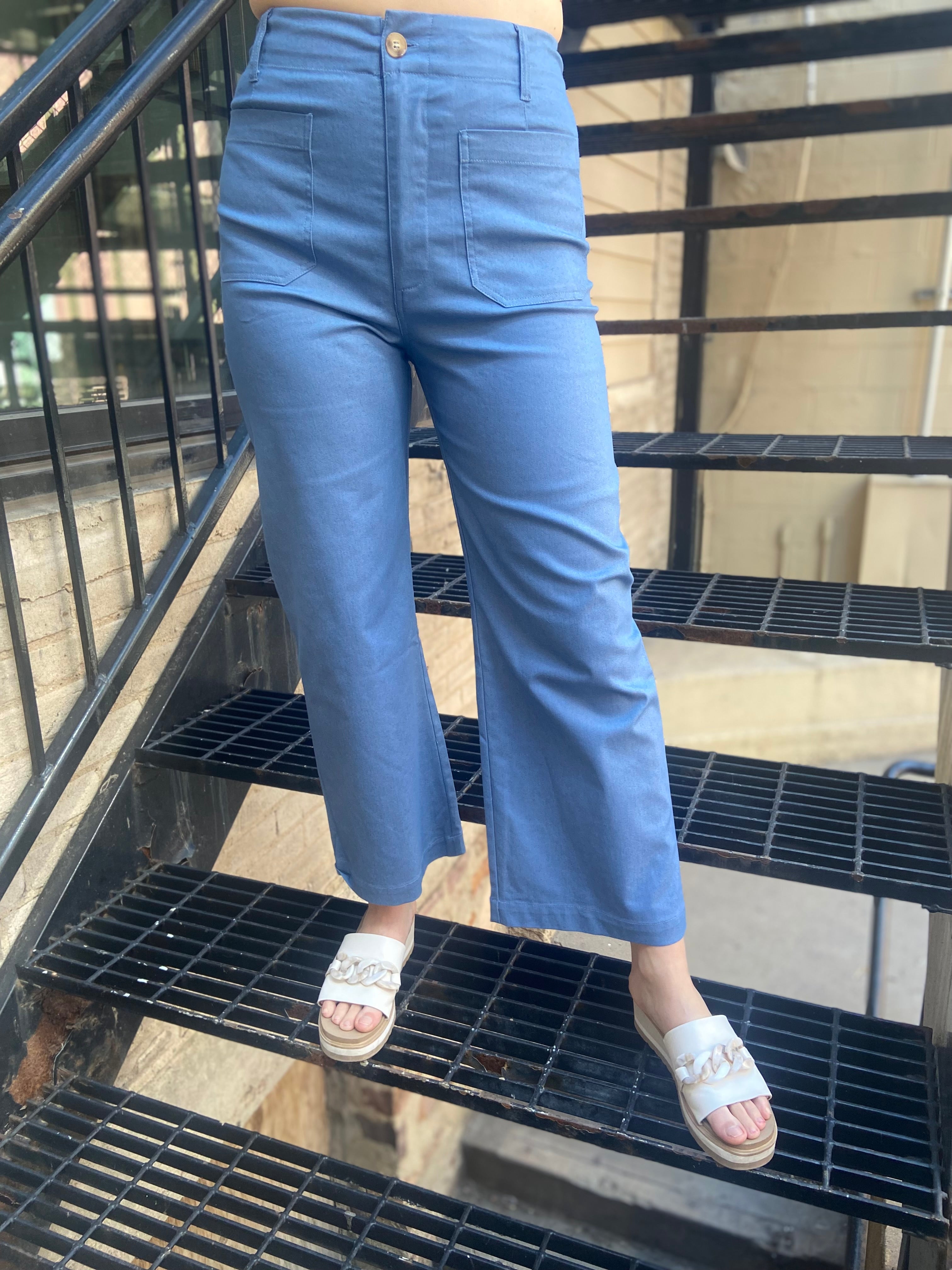 Petra Denim Wide Leg Cropped Pants - MK Threads Boutique