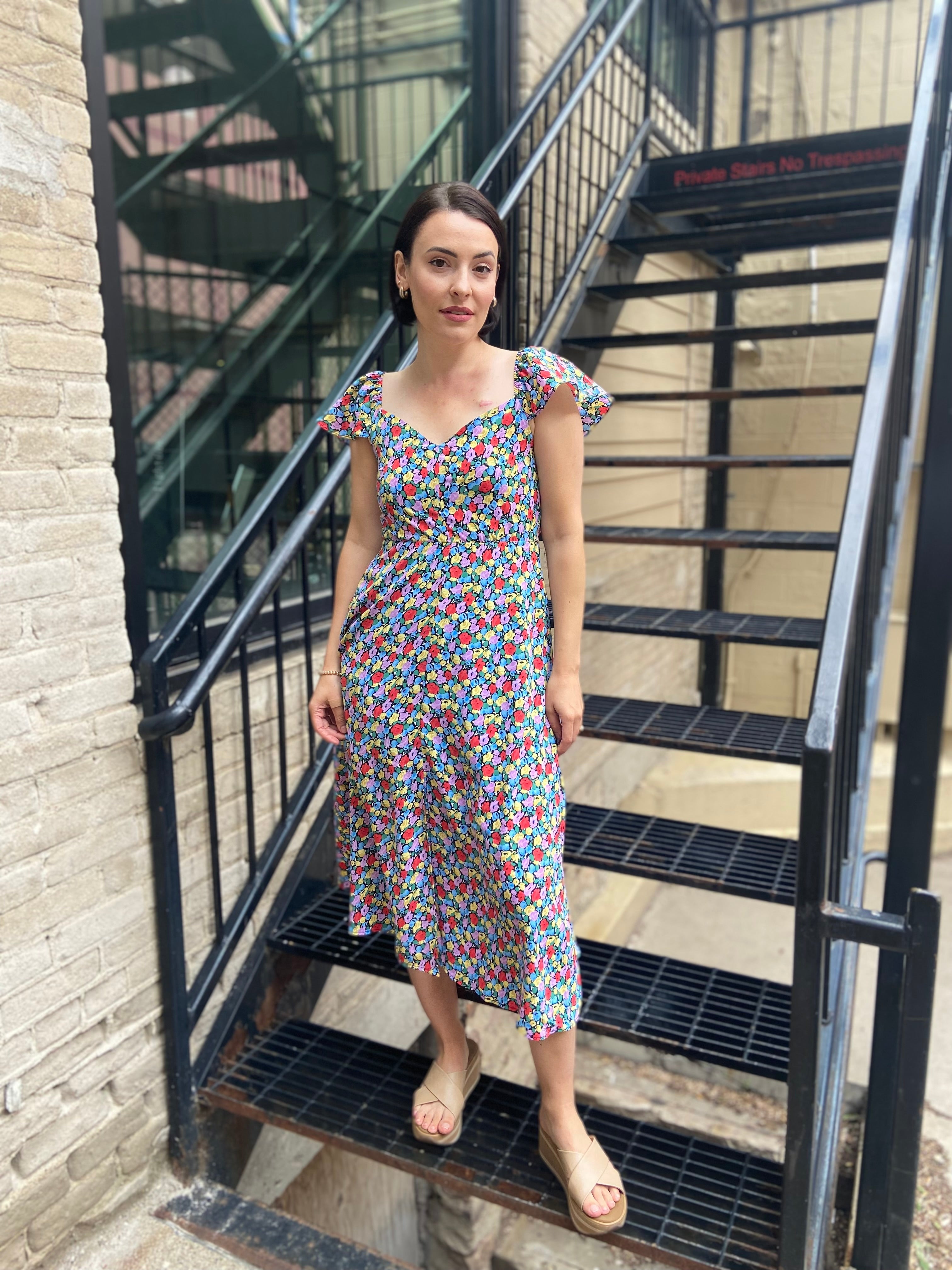 Leilani Black Short Sleeve Midi Dress