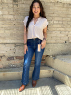 Goldie Dark Wash Ankle Bootcut Risen Jeans - MK Threads Boutique
