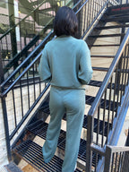 Nicolette Ash Jade Scuba Half Zip Sweater