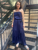 Nico Navy Strapless Tie Waist Maxi Dress - MK Threads Boutique