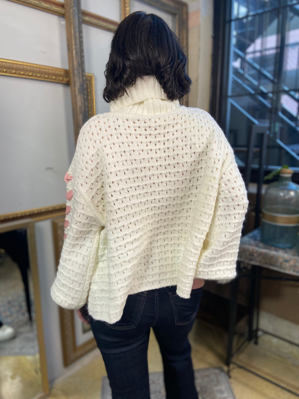 Wren White & Pink Ribbon Knit Sweater - MK Threads Boutique