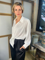 Billie White Button Detail Long Sleeve  Button Up