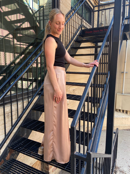 Braylee Champagne Wide Leg Pants