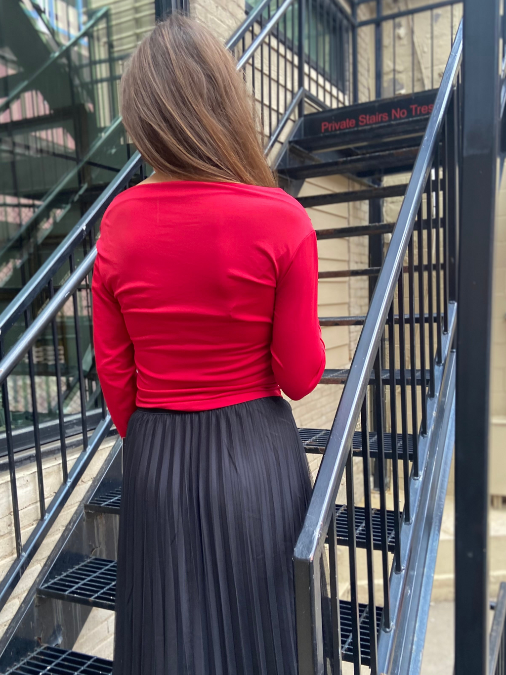 Ophelia Wine Red Off The Shoulder Long Sleeve Top