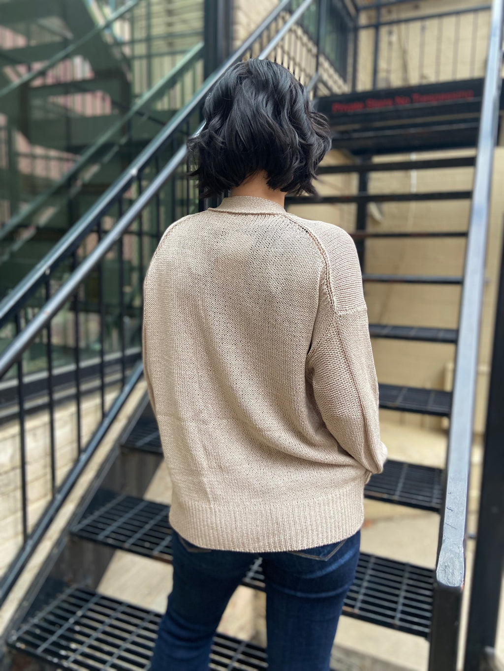 Allisa Beige Button Down Cardigan