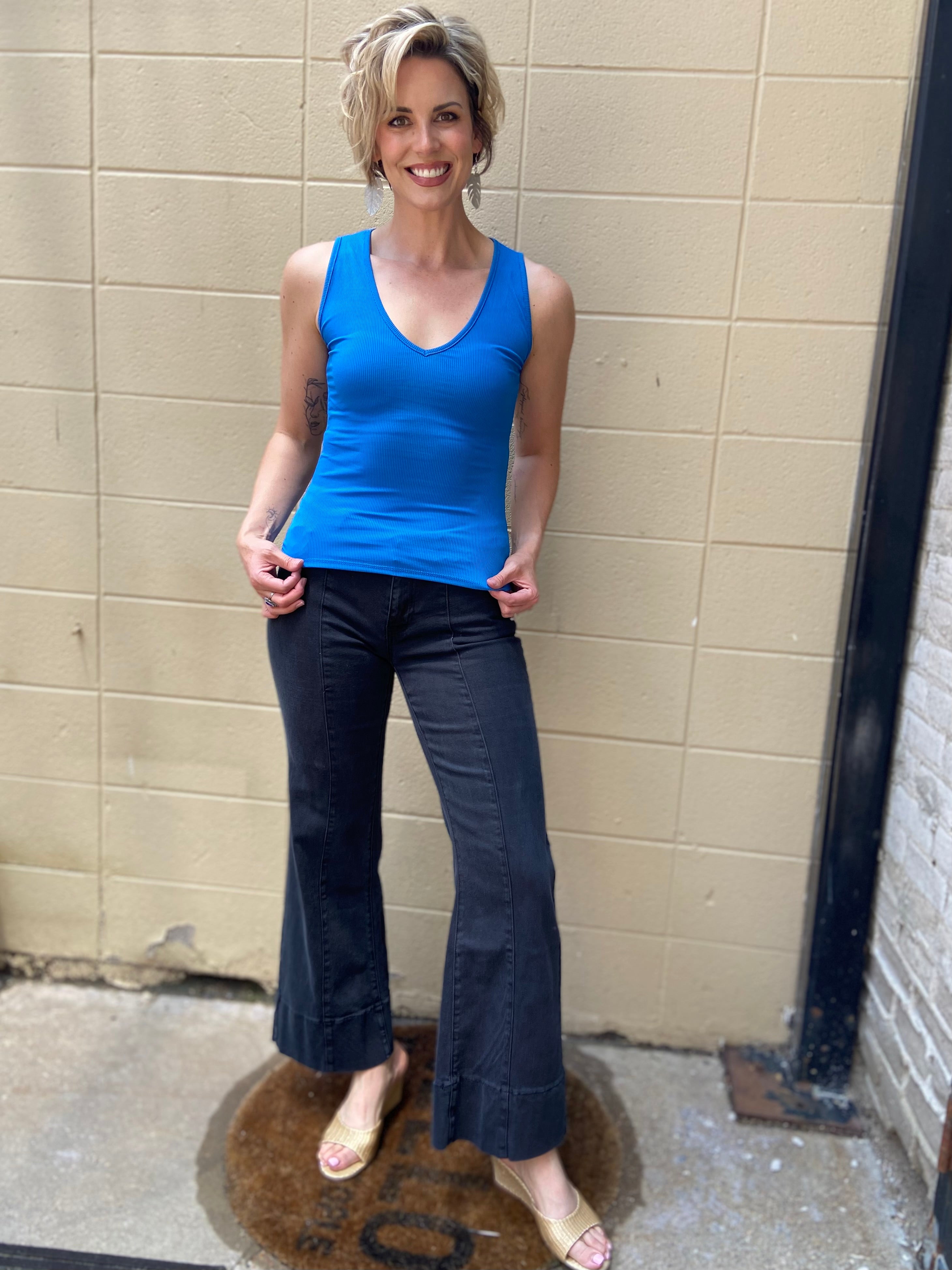 Arline Electric Blue Sleeveless Top - MK Threads Boutique