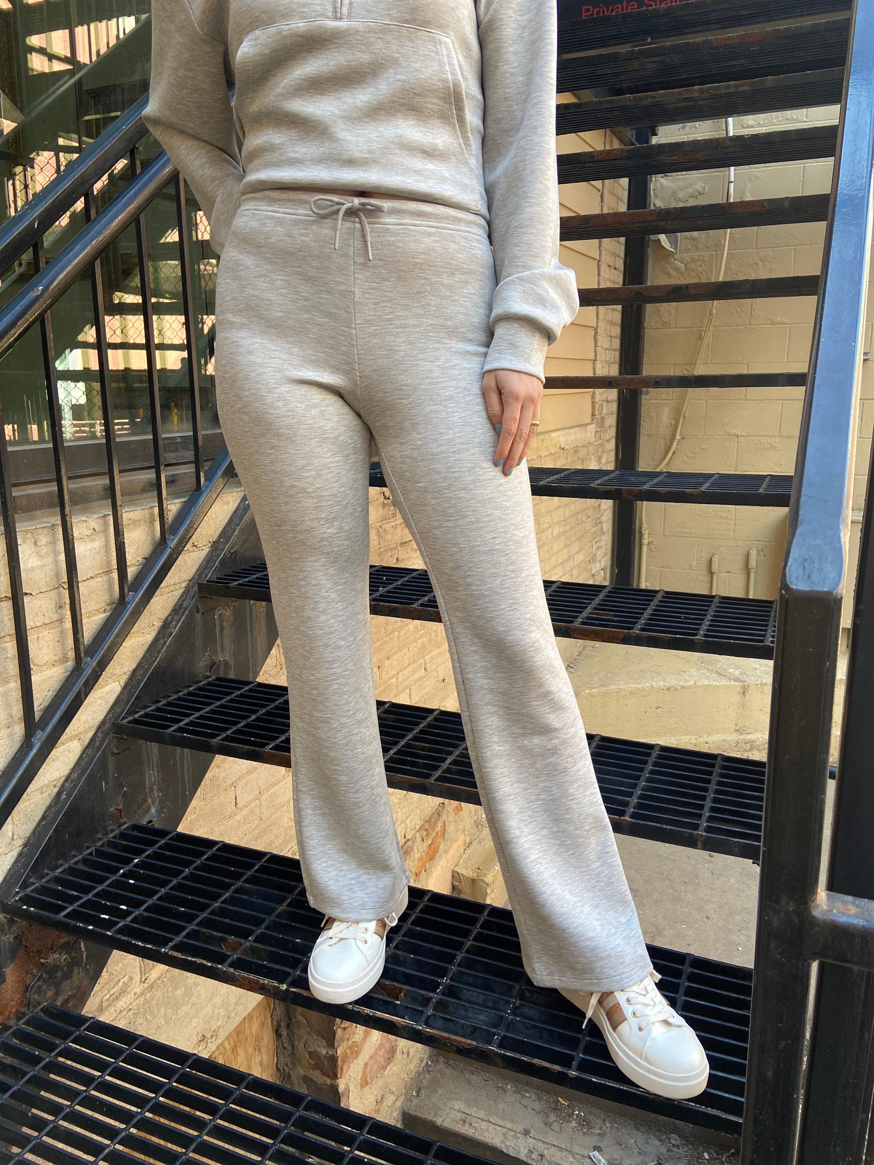 Anya Heather Gray Flare Sweatpants - MK Threads Boutique