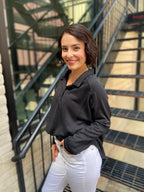 Corey Black Henley Knit Sweater Top