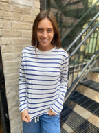 Charles Blue & White Stripe Long Sleeve