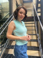 Ally Blue Sleeveless Sweater Vest - MK Threads Boutique