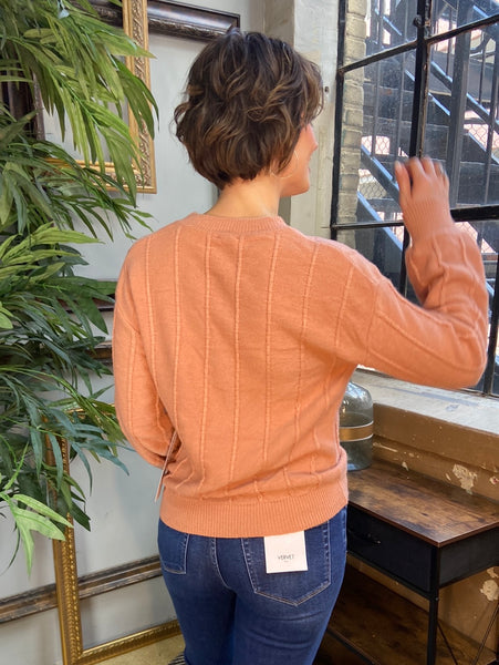 Cora Dusty Peach Textured Sweater