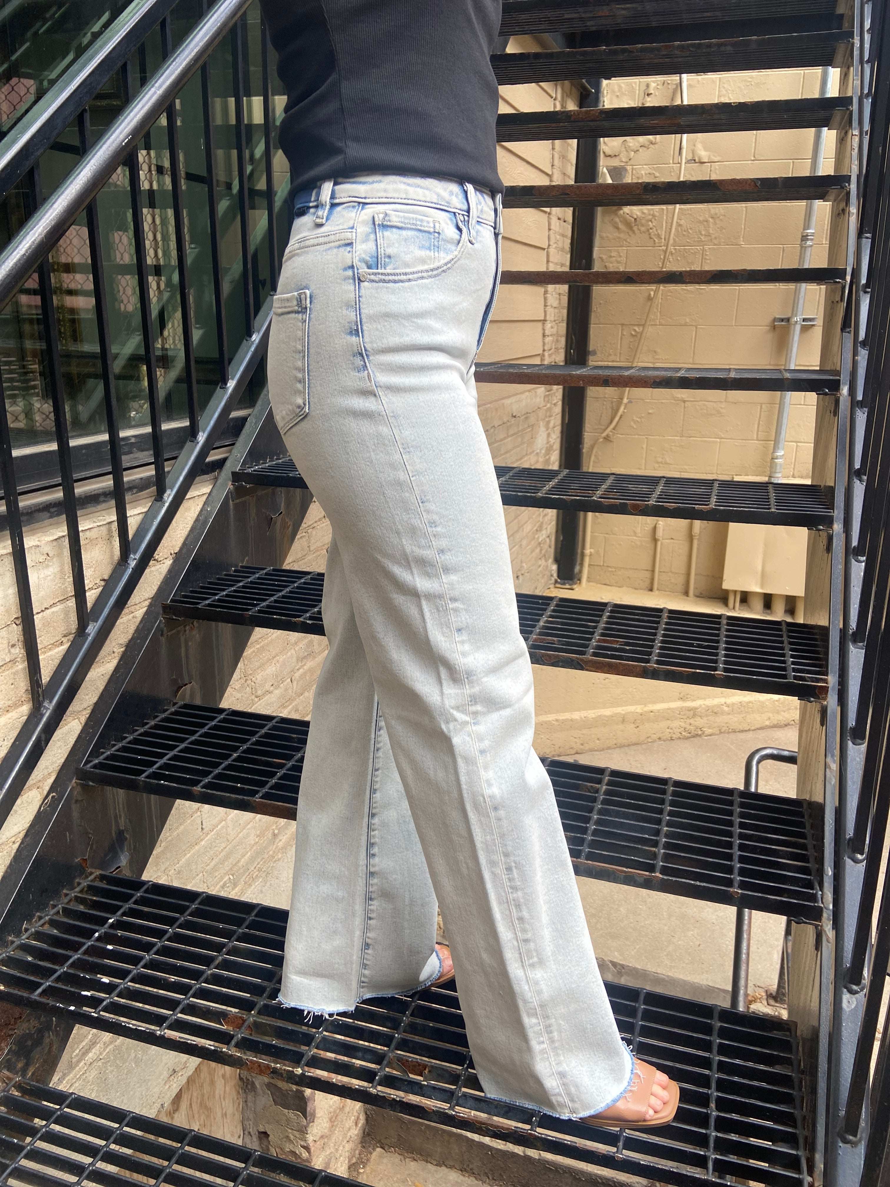 Stan Light Wash High Waisted Wide Leg Risen Jeans