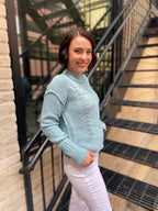 Marley Pale Blue Knit Long Sleeve Top