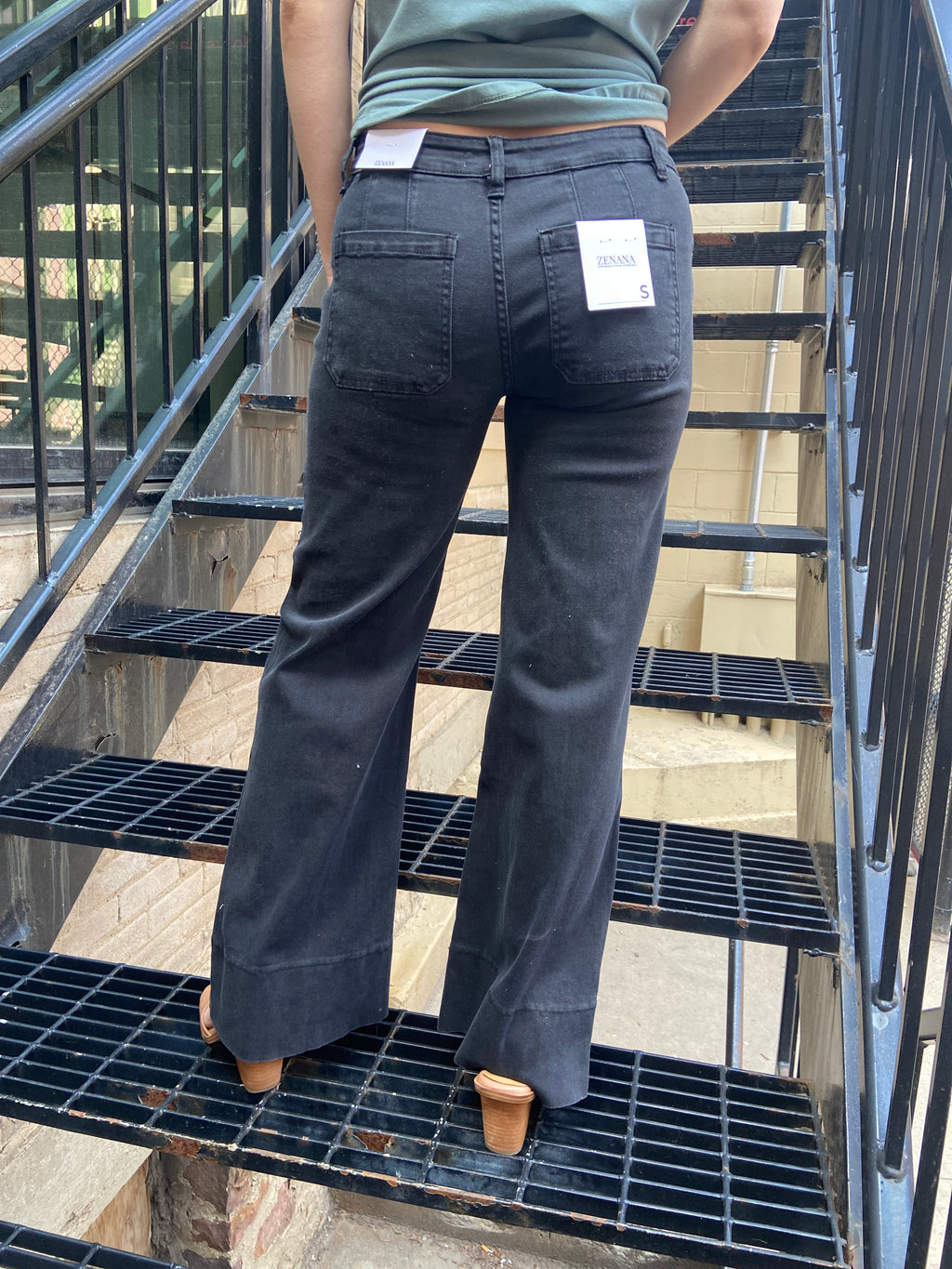 Emmy Black Mid Rise Wide Leg Jeans - MK Threads Boutique