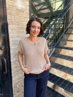 Sofee Taupe Short Sleeve Top
