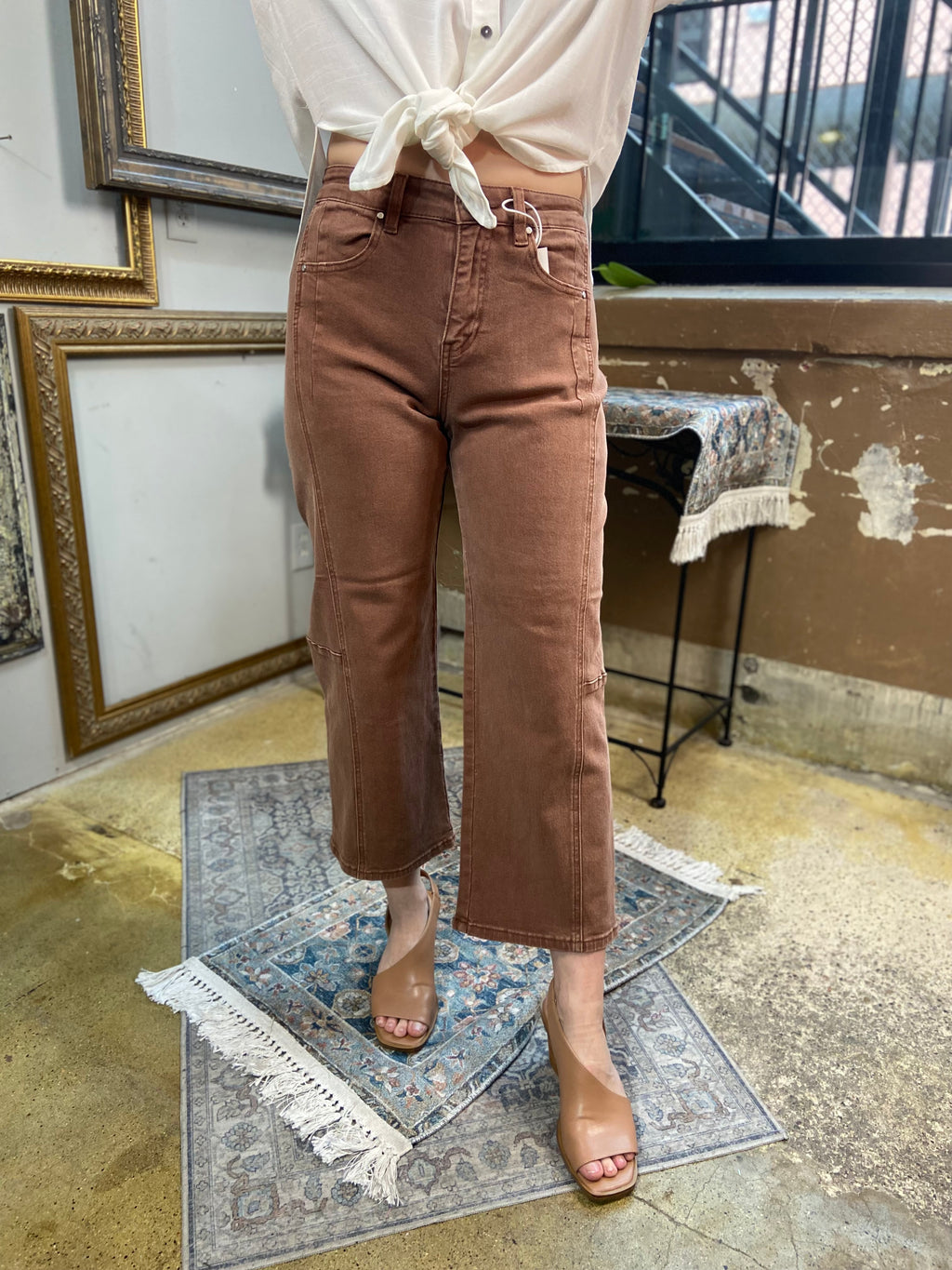 Ellie Brown High Waisted Cropped Risen Jeans - MK Threads Boutique