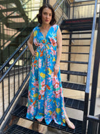 Allison Blue Floral Maxi Dress - MK Threads Boutique