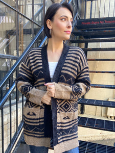 Mesa Black & Tan Aztec Cardigan