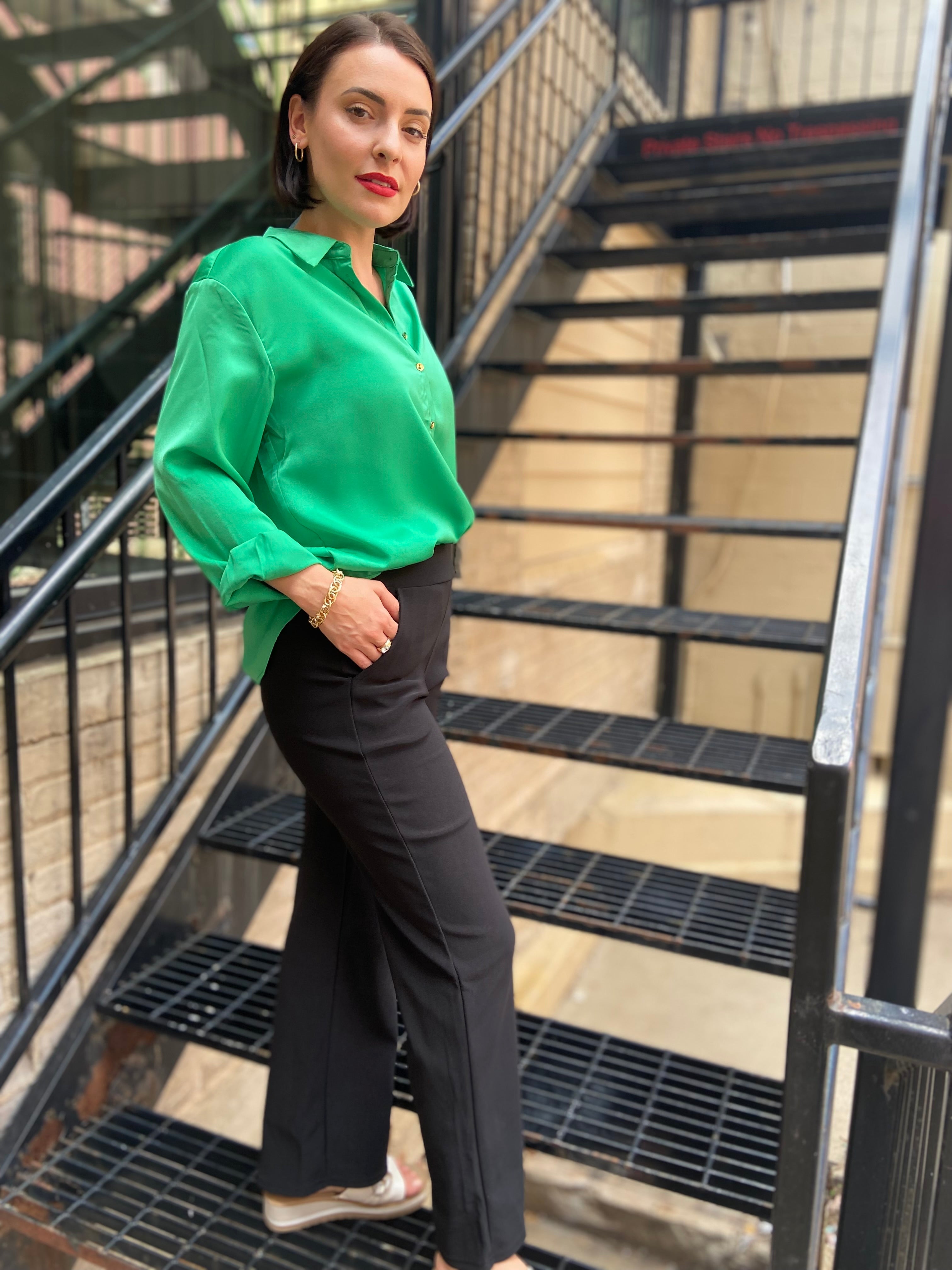 Scarlett Black Scuba Straight Leg Pants