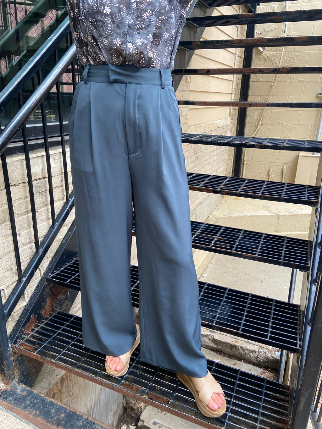 Staci Deep Teal Wide Leg Trousers