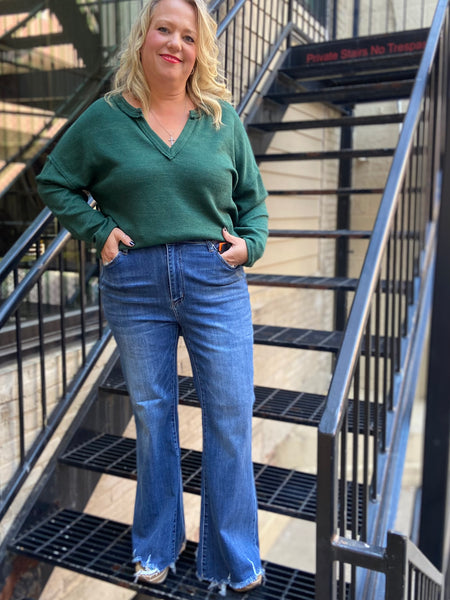 Mavis Risen Plus Size Flare Jeans