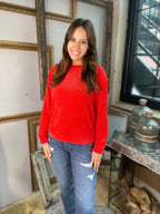 Kayla Ruby Chenille Waffle Round Neck Sweater