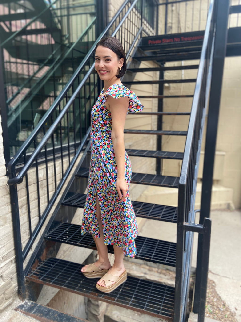 Leilani Black Short Sleeve Midi Dress