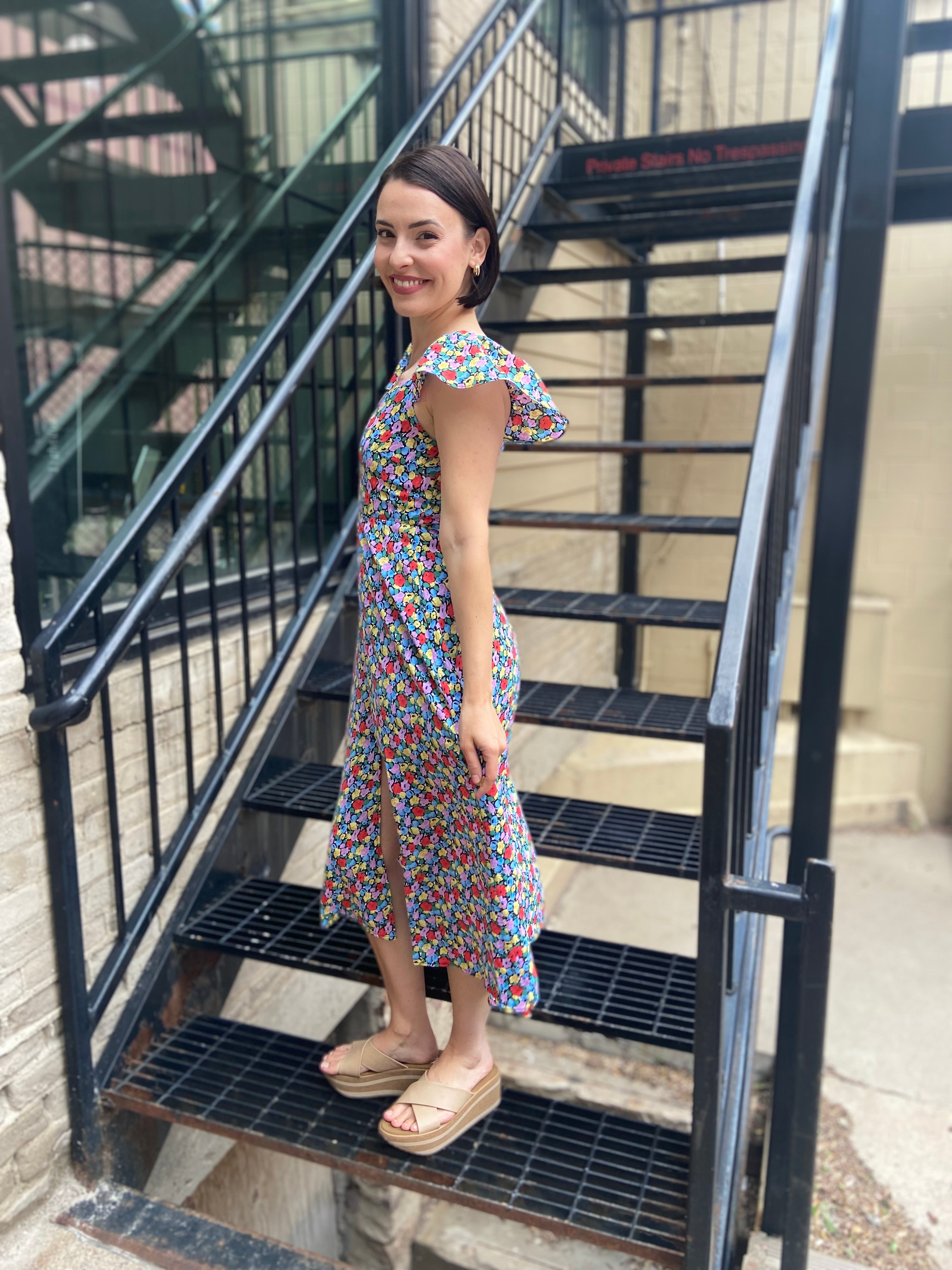 Leilani Black Short Sleeve Midi Dress