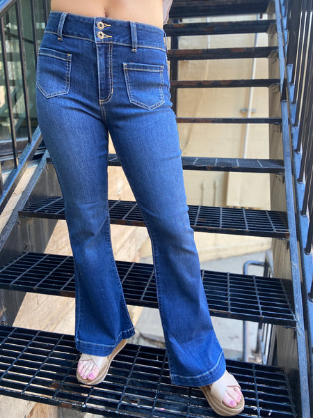 Nessa Sneak Peek Mid Rise Flare Jeans