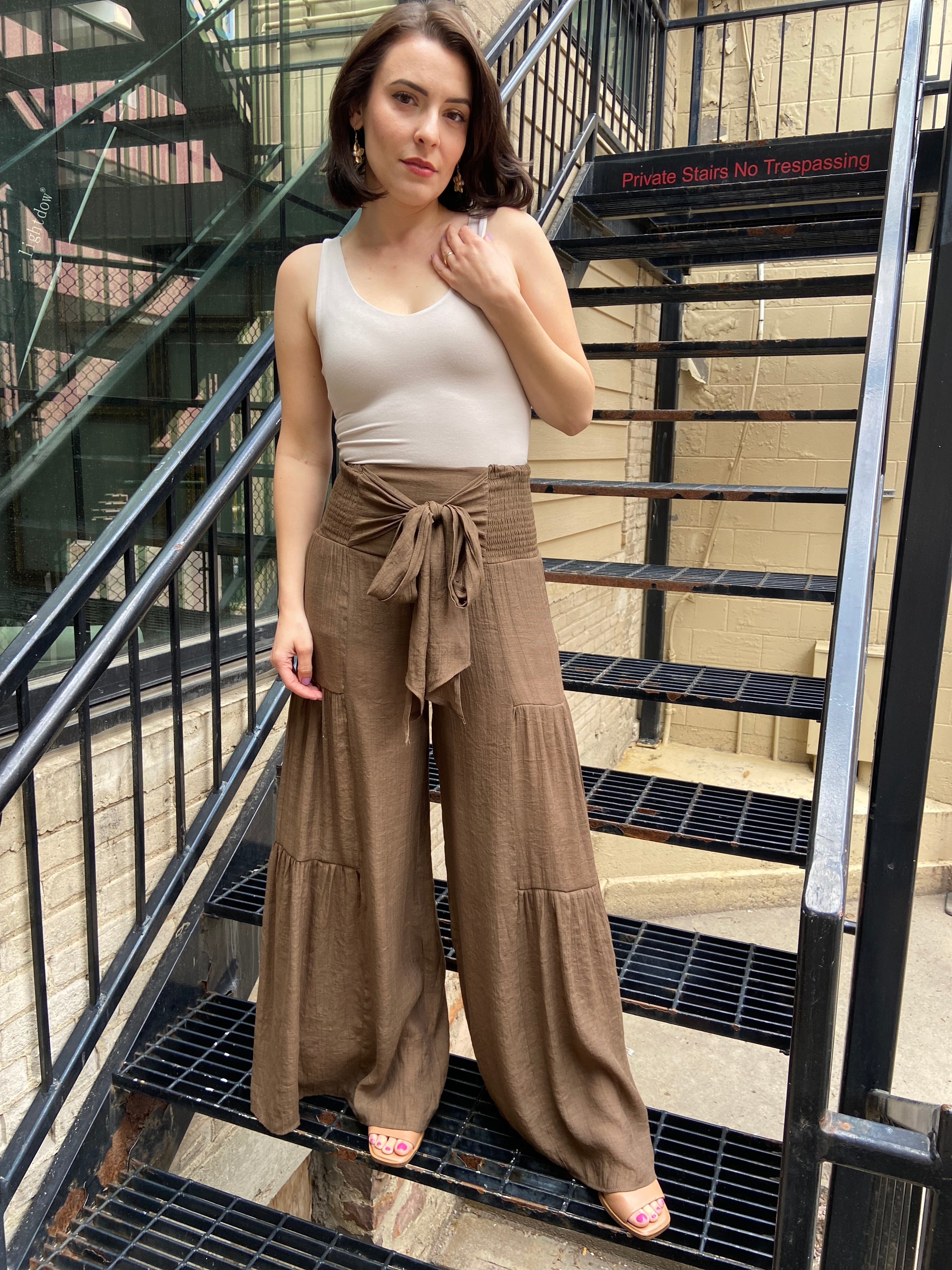 Rula Beige Double Line V Neck Tank Top - MK Threads Boutique