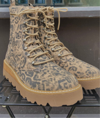 Inez Leopard Print Yellowbox Combat Boots