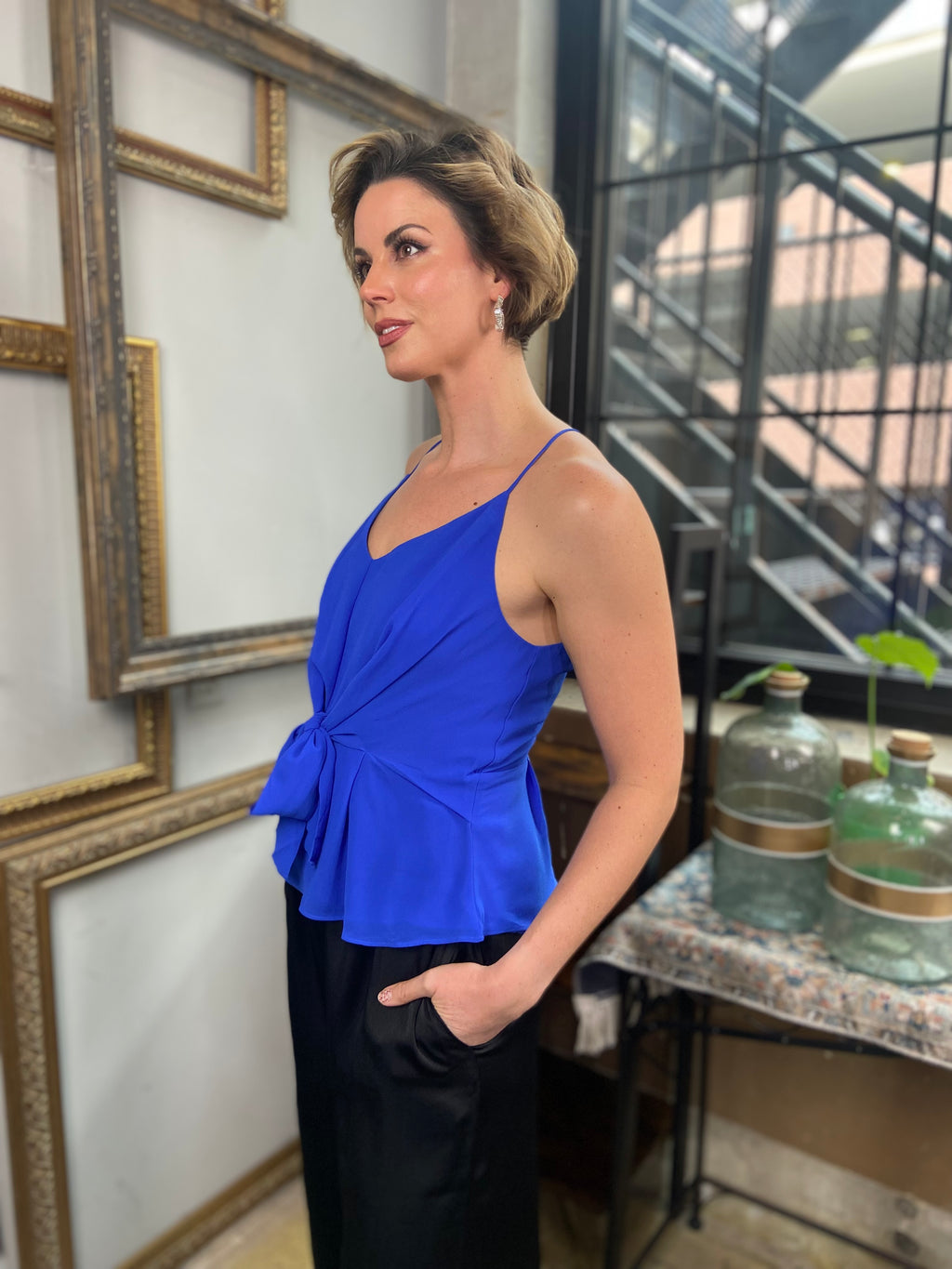 Sally Capri Blue Knot Waist Top - MK Threads Boutique