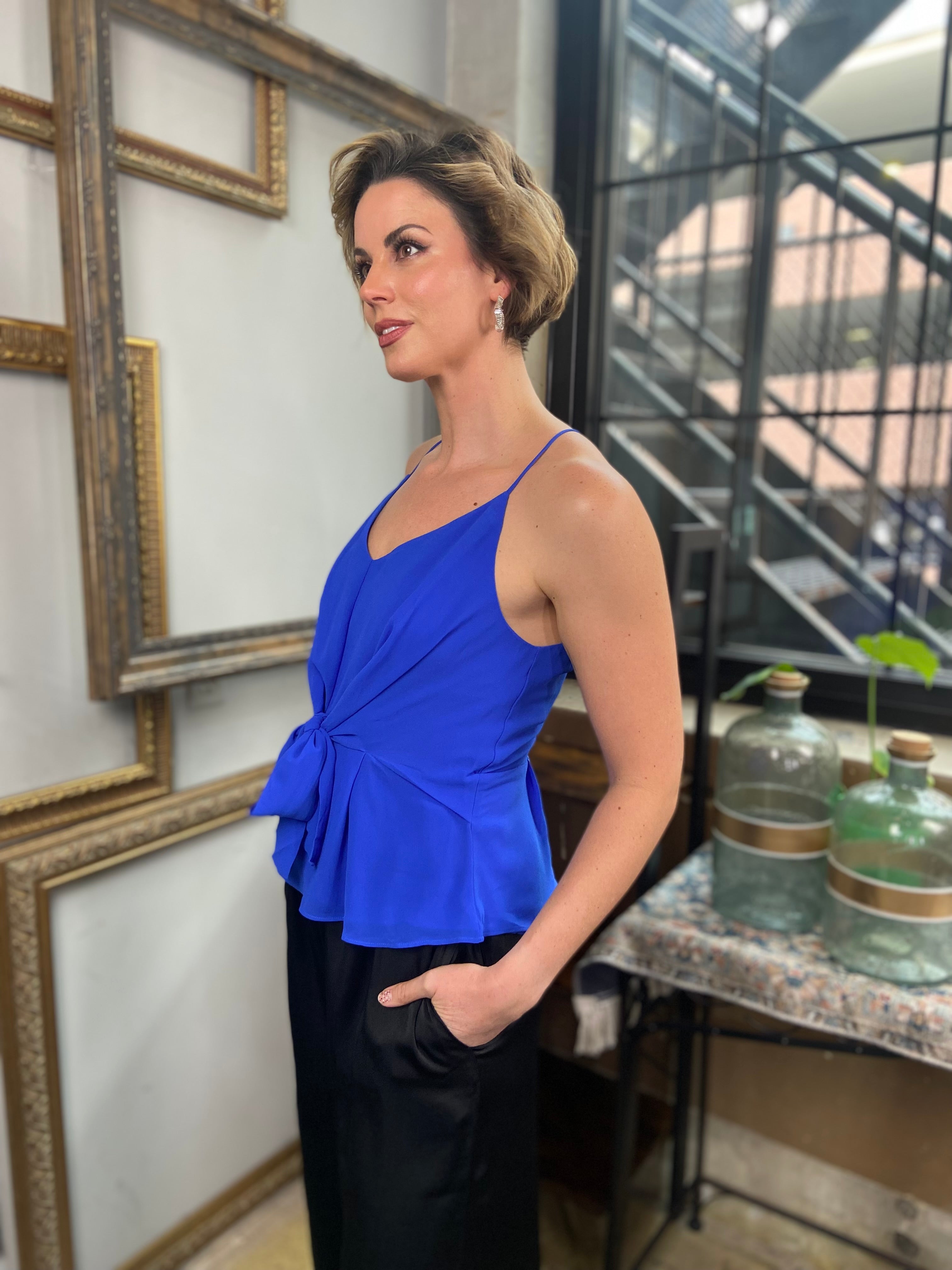 Sally Capri Blue Knot Waist Top - MK Threads Boutique