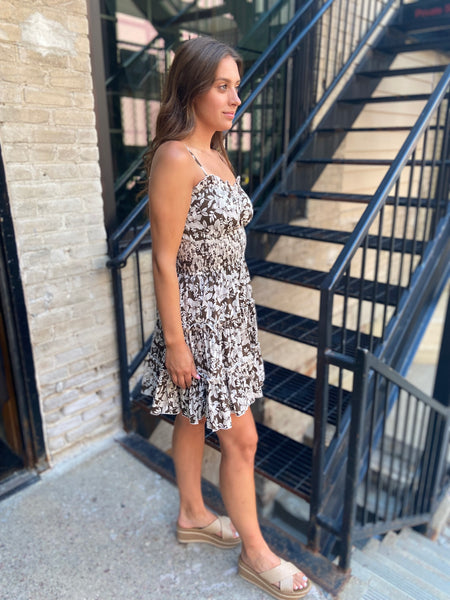 Mariana Brown Floral Sundress
