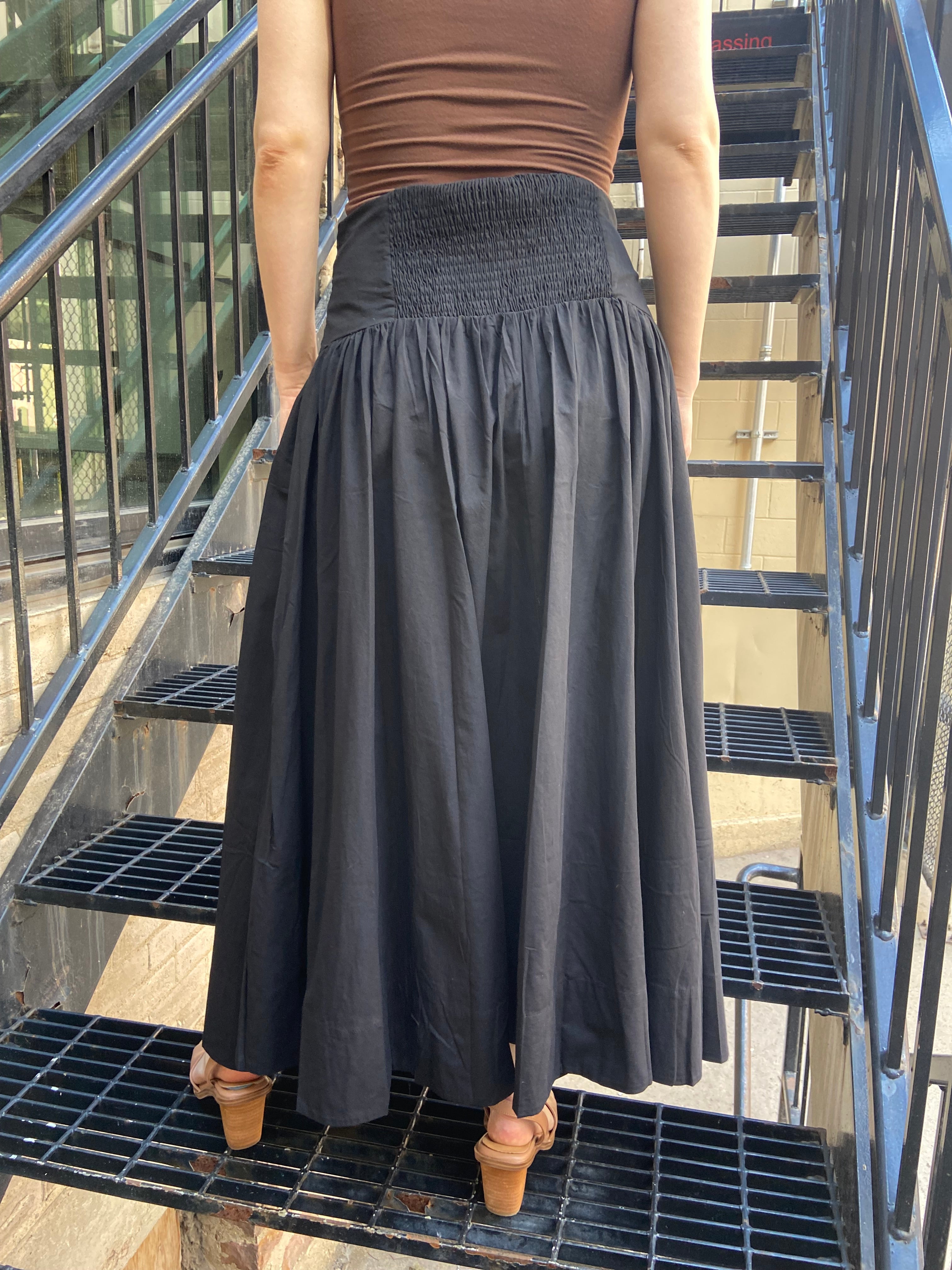 Lillie Black Midi Slit Skirt - MK Threads Boutique