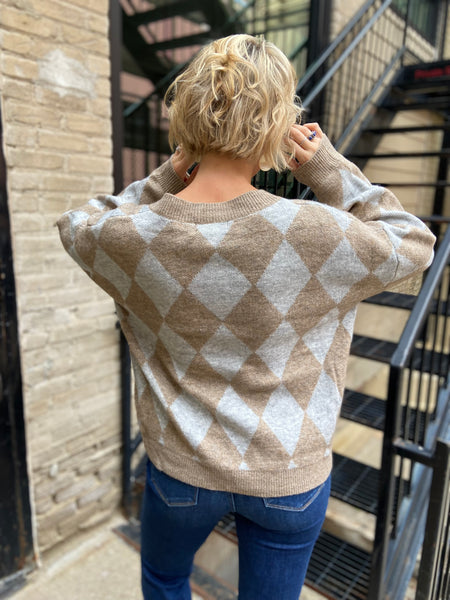 Savannah Diamond Pattern Sweater