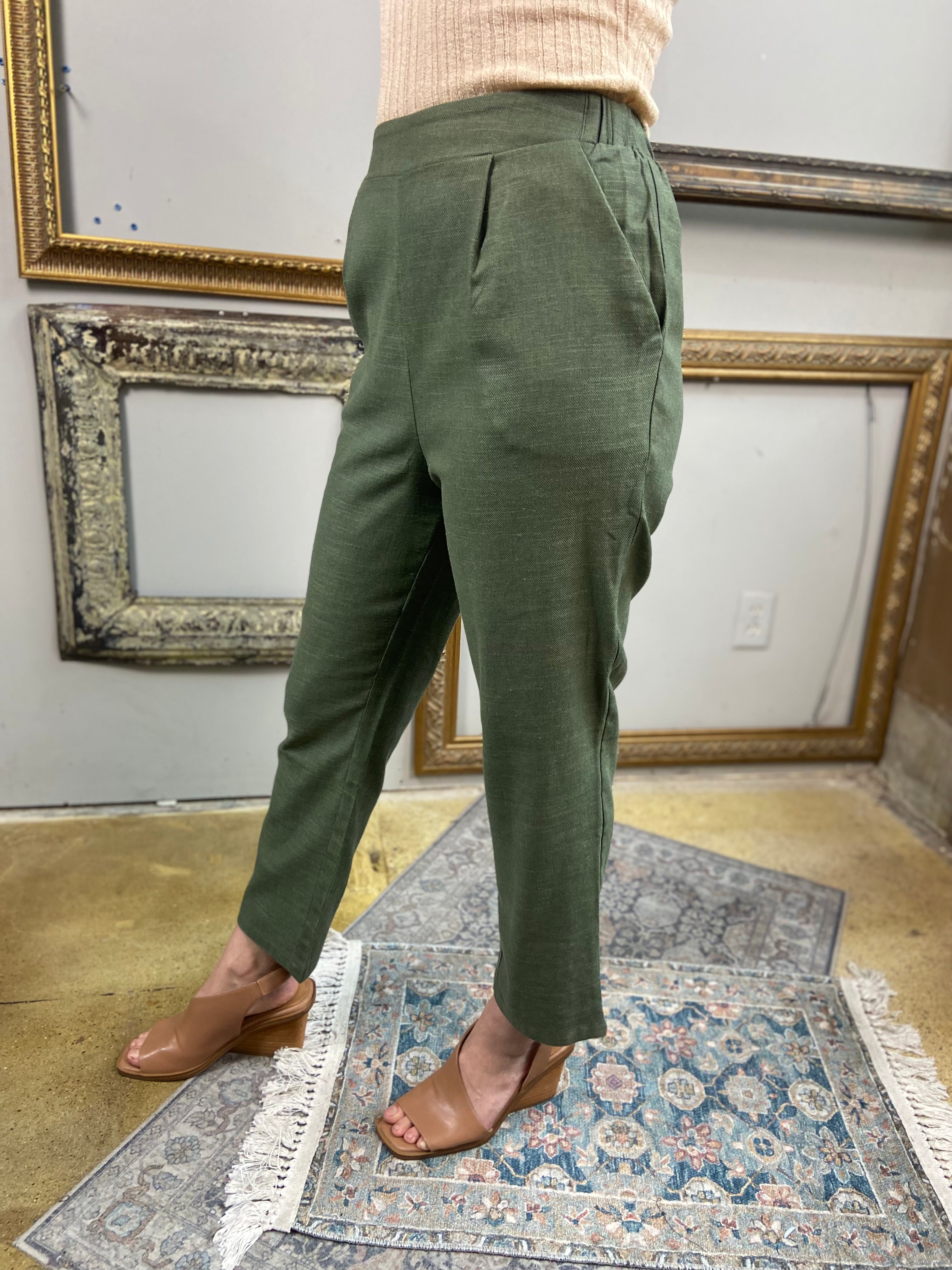 Ava Olive Straight Leg Pants - MK Threads Boutique