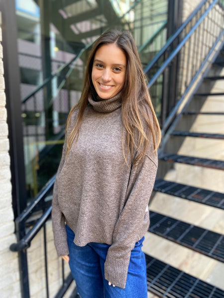 Mocha colored turtle neck sweater