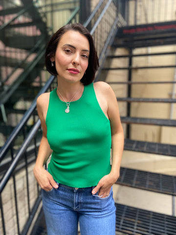 Briar Green Open Back Tank Top