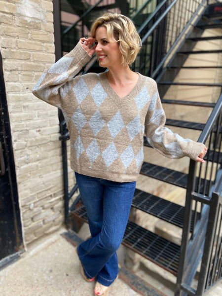 Savannah Diamond Pattern Sweater