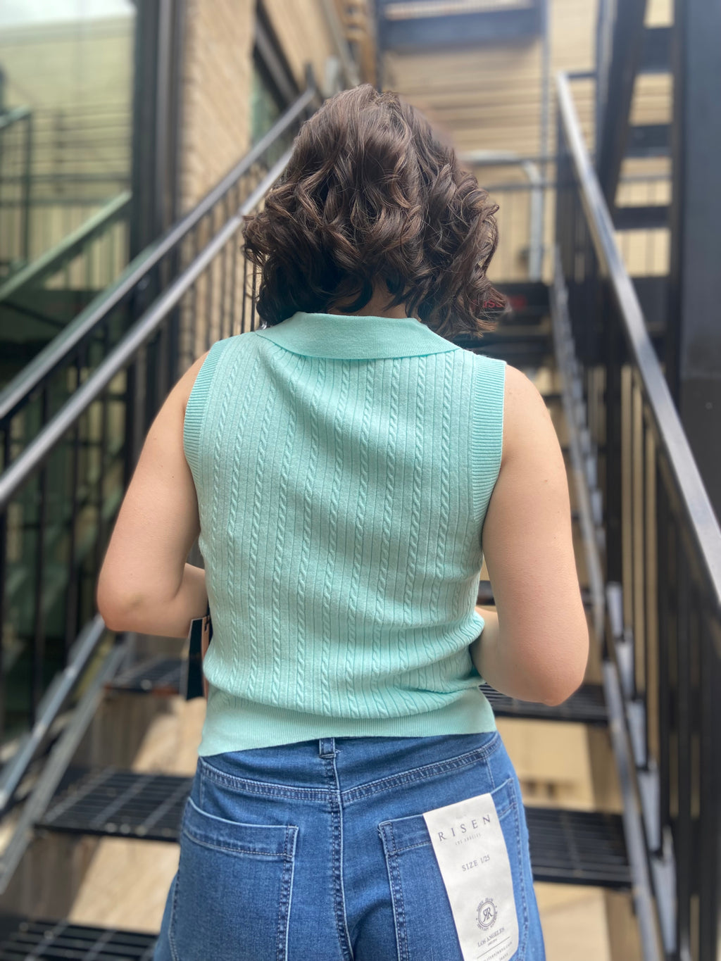 Ally Blue Sleeveless Sweater Vest - MK Threads Boutique