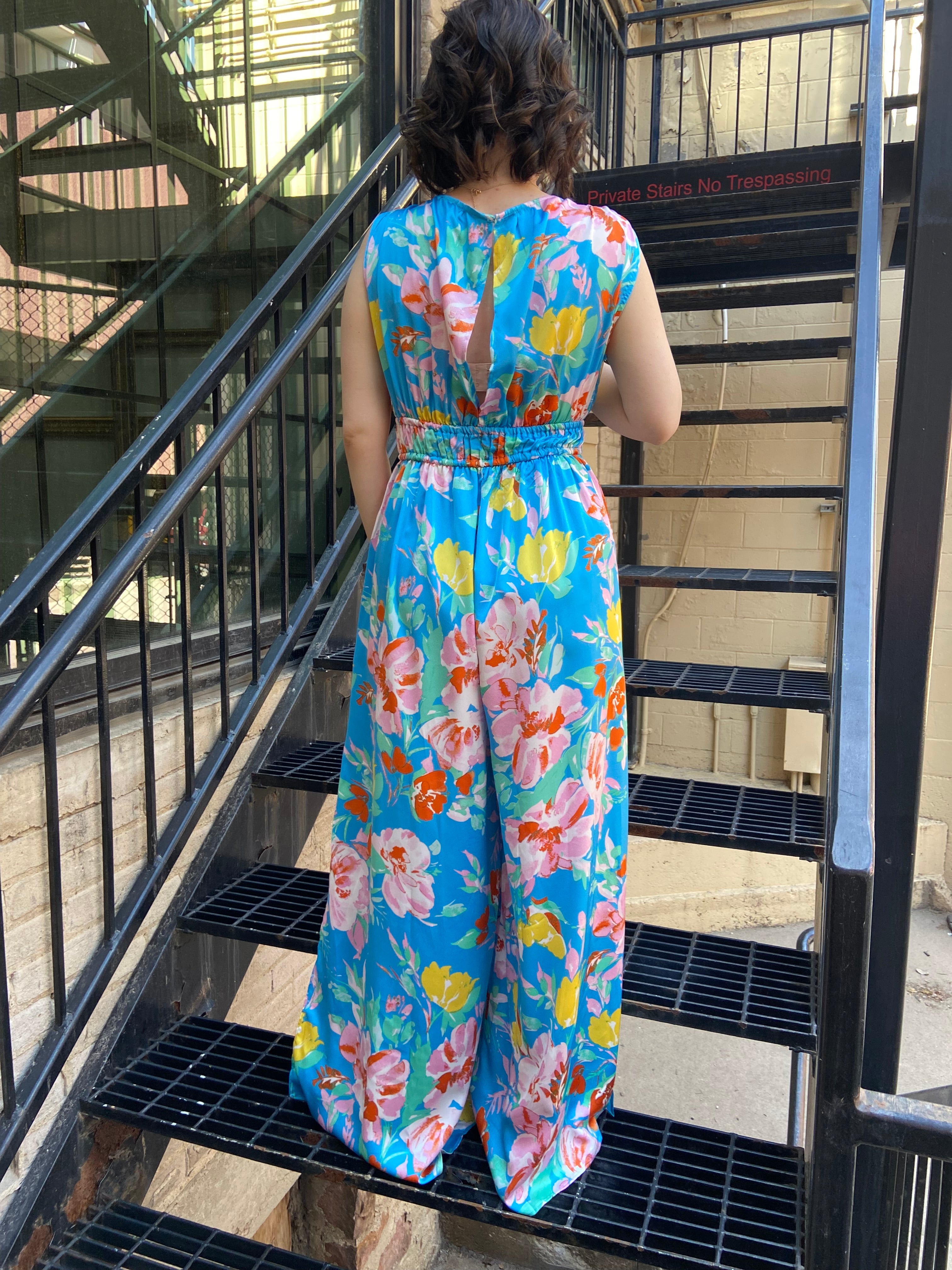Allison Blue Floral Maxi Dress