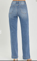 Belle Medium High Rise Straight Risen Jeans