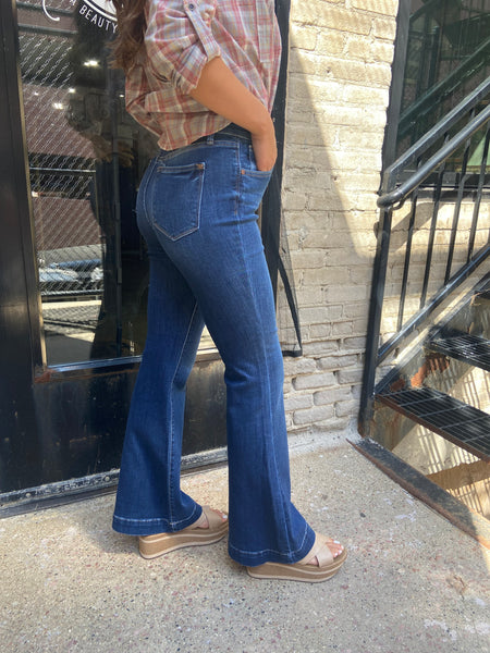 Jolie Judy Blue Wide Hem Flare Jeans